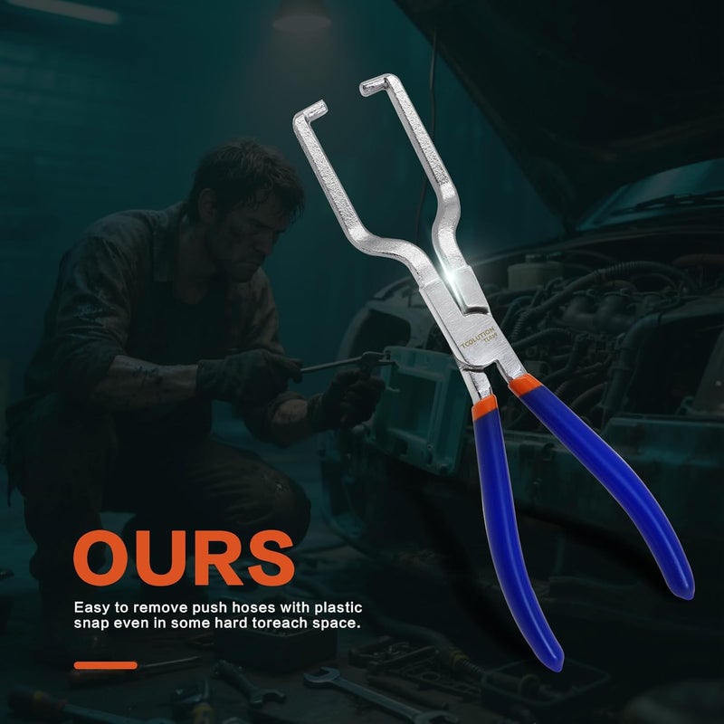 TOOLITIN Fuel Line Disconnect Pliers, 9 Inch Automotive Fuel Filter Removal Tool, Quick Release Hose Clip Pipe Clamp Plier for Car Repair - Image 5